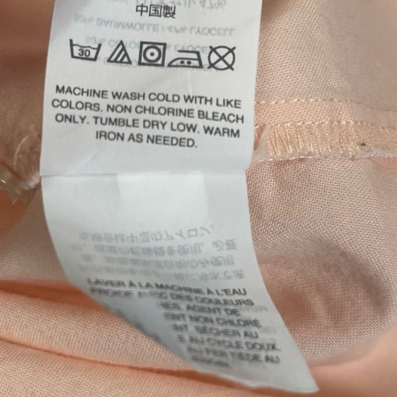 J Crew Shirt Women Small Orange Blouse Short Sleeve Tie Front Oxford Back Button - Picture 6 of 8